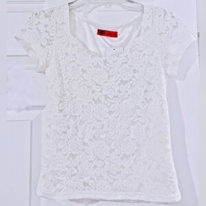 Hime Gyaru Ryosan J-fashion White Lace Floral Top